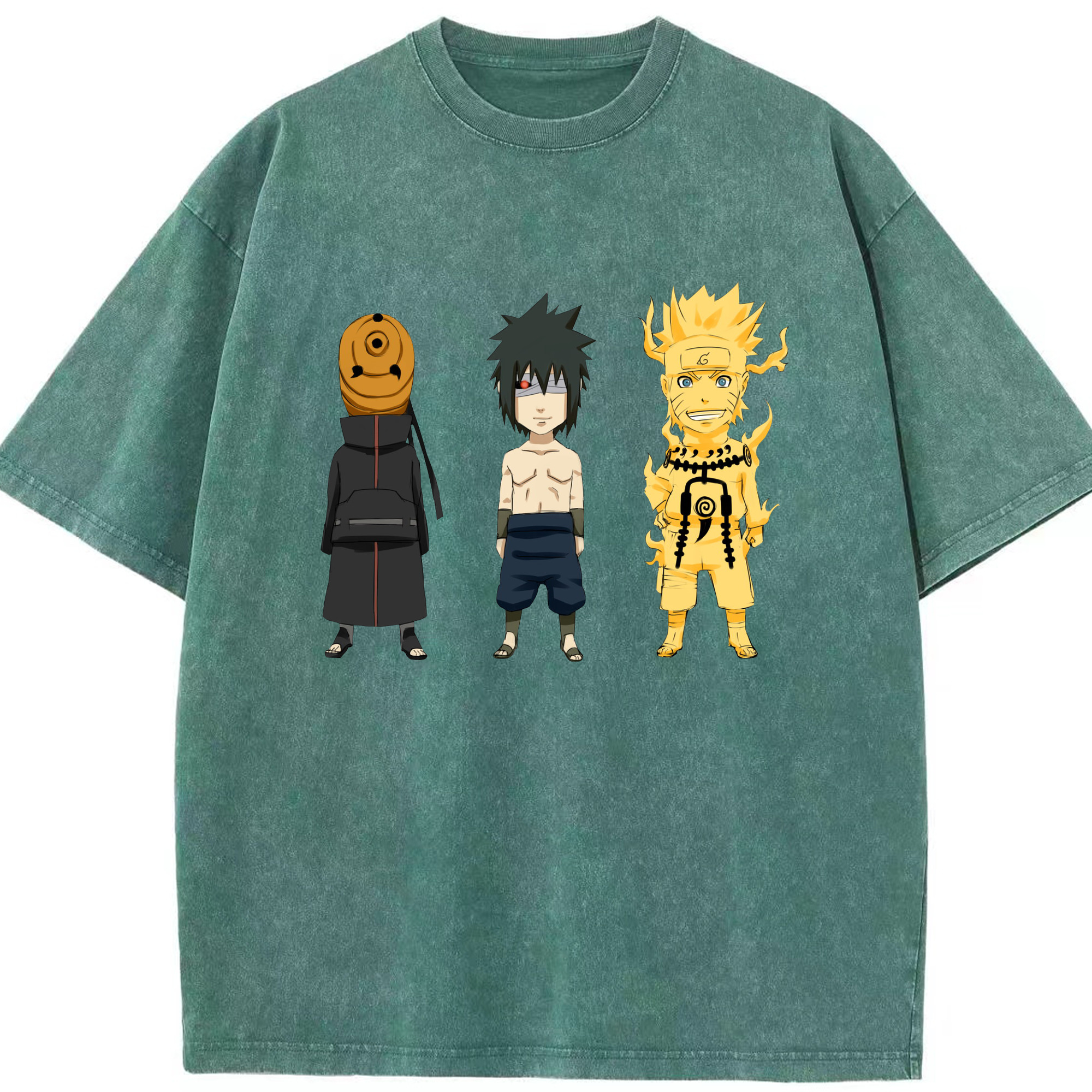 （画像用） NARUTO -ナルト- うちは サスケ Uchiha Sasuke 綿100% ヴィンテージ風 半袖Tシャツ（フロントプリント）